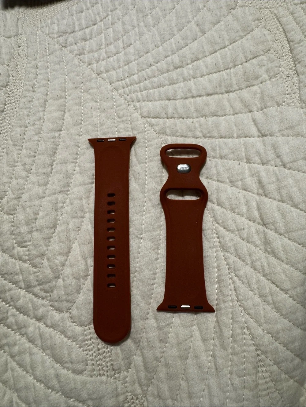 Silicone Floral Apple Watch Band - Brown